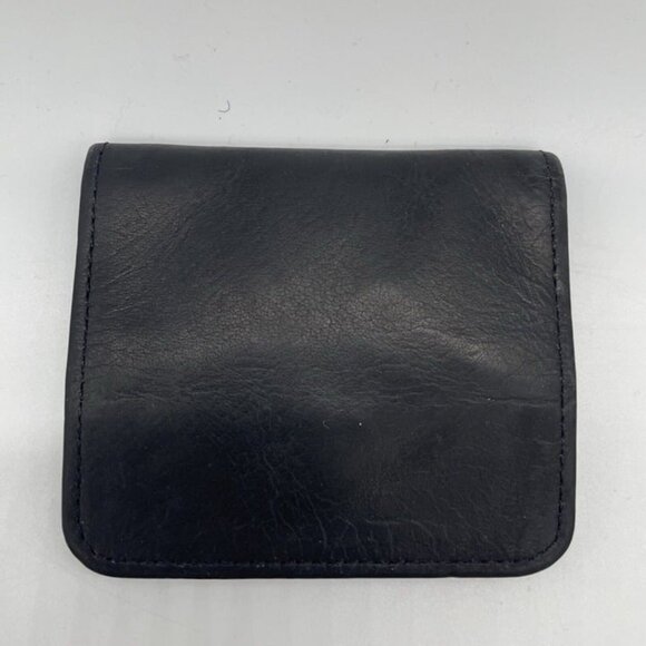 Vintage Rare COACH Black Leather Coin Holder Gold Snap Closer Fold Square Pouch - Picture 2 of 12